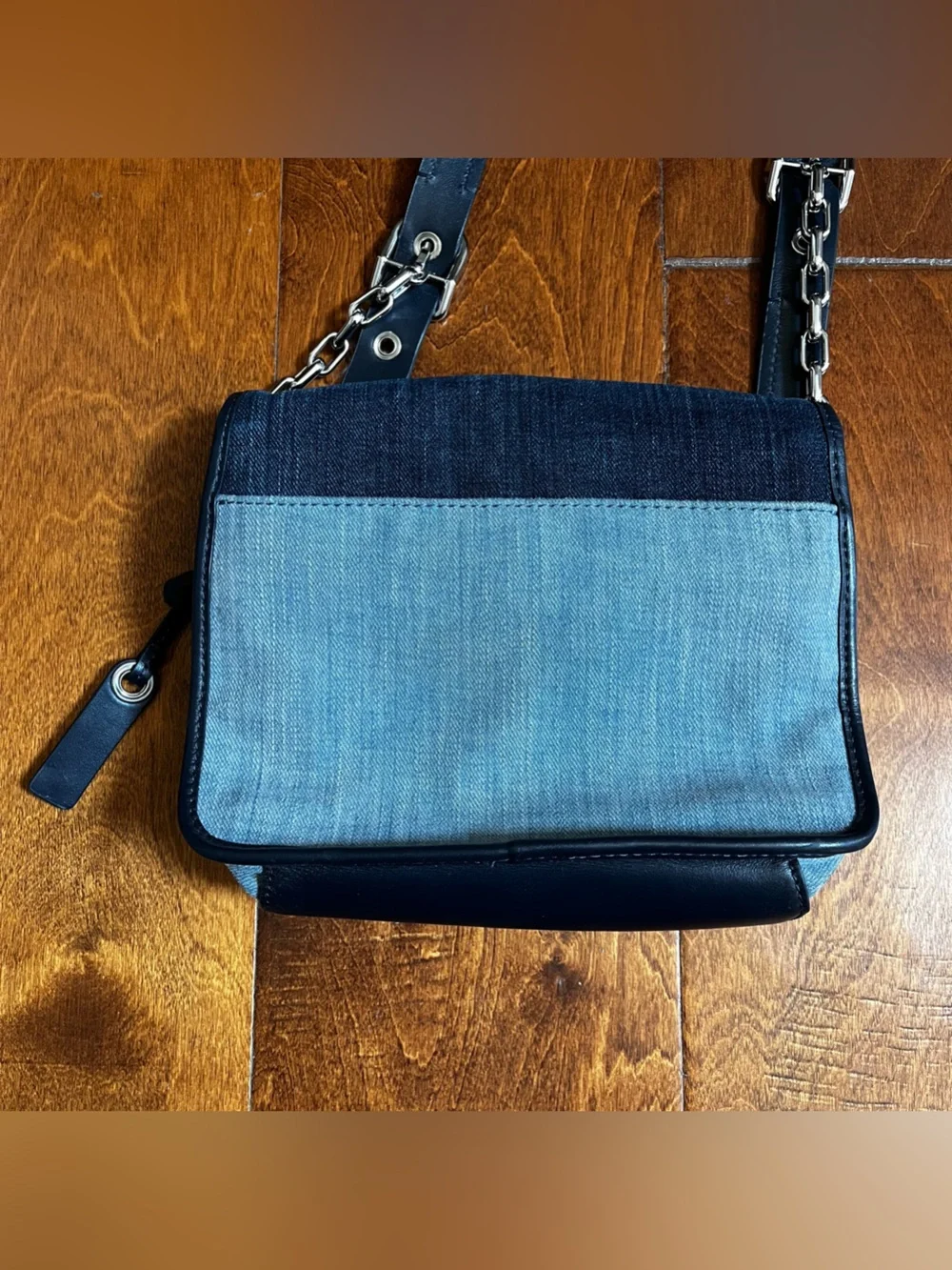 Michael Kors Cooper Medium Messenger Crossbody Indigo Light Wash Tricolor Denim
